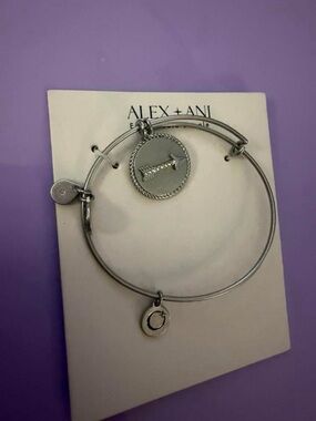 Alex and Ani Silver Arrow Disc Adjustable Bangle - Silver